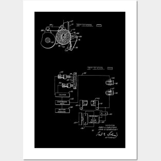 Driving and supporting means for high speed printing drum Vintage Patent Hand Drawing Posters and Art